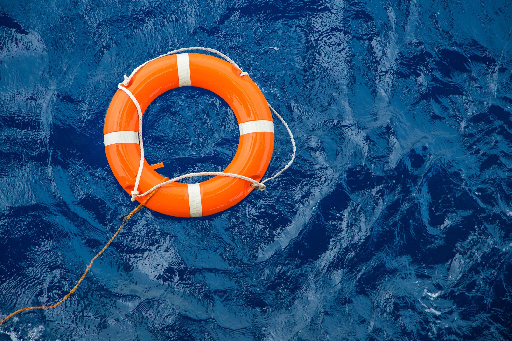 Safety equipment, Life buoy or rescue buoy floating on sea to rescue people from drowning man like the role of an interventionist